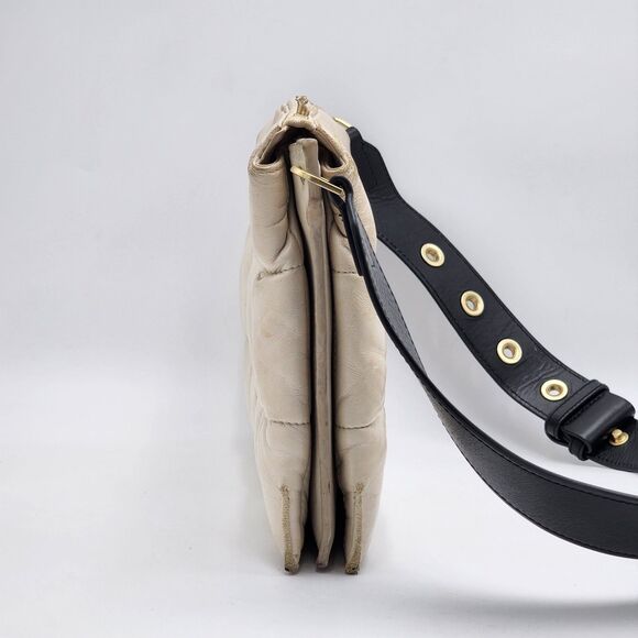 AllSaints Sheringham Quilted Leather White Shoulder Bag - Picture 3 of 15